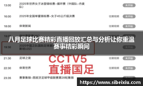 八月足球比赛精彩直播回放汇总与分析让你重温赛事精彩瞬间